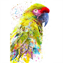 Lade das Bild in den Galerie-Viewer, Leinwandbild Papagei Digital Art Hochformat
