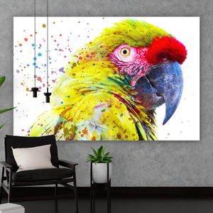 Leinwandbild Papagei Digital Art Querformat