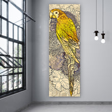 Lade das Bild in den Galerie-Viewer, Spannrahmenbild Papagei Fine Line Panorama Hoch
