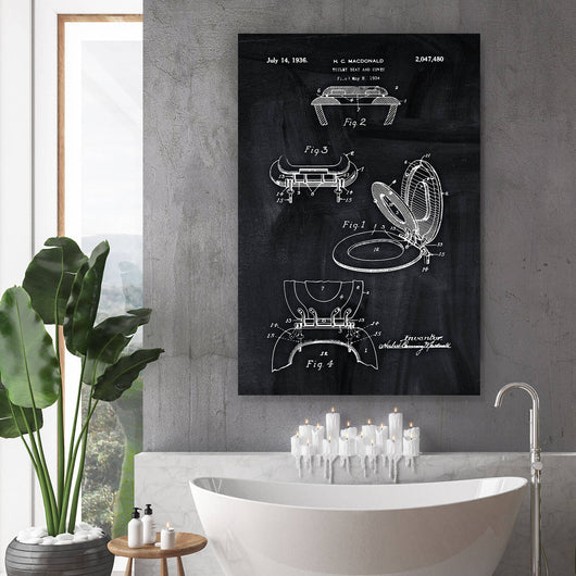 Poster Patentzeichnung Toilettensitz Hochformat