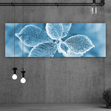 Lade das Bild in den Galerie-Viewer, Leinwandbild Pflanze bei Frost Panorama
