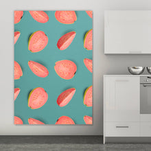 Lade das Bild in den Galerie-Viewer, Poster Pinke Früchte auf blauem Hintergrund Hochformat
