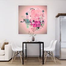Lade das Bild in den Galerie-Viewer, Spannrahmenbild Pinke Kugel im Grunge Style Quadrat
