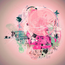 Lade das Bild in den Galerie-Viewer, Poster Pinke Kugel im Grunge Style Quadrat
