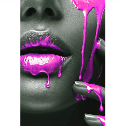 Spannrahmenbild Pinke Lippen Hochformat