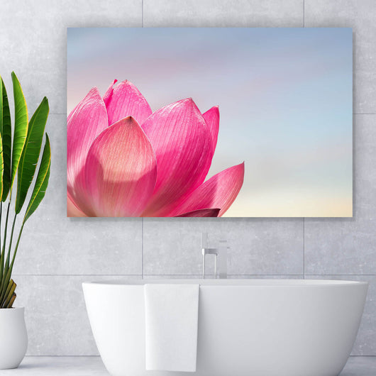 Aluminiumbild Pinke Lotusblüte Querformat