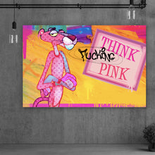 Lade das Bild in den Galerie-Viewer, Leinwandbild Pinker Panther Abstrakt Querformat
