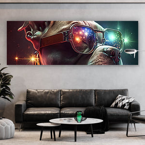 Acrylglasbild Pitbull galaktisch Digital Art Panorama