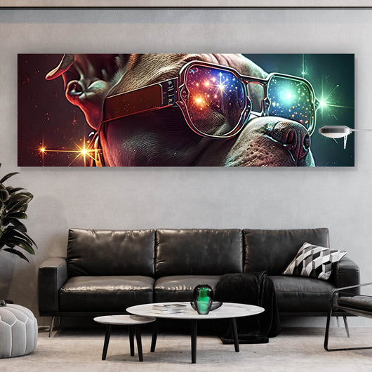 Poster Pitbull galaktisch Digital Art Panorama