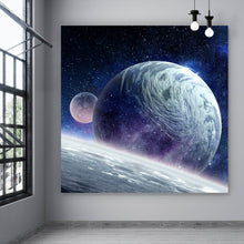 Lade das Bild in den Galerie-Viewer, Aluminiumbild gebürstet Planet Pluto Quadrat
