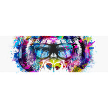 Lade das Bild in den Galerie-Viewer, Spannrahmenbild Pop Art Affe mit Kopfhörer Panorama

