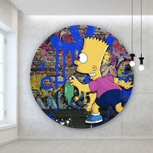 Lade das Bild in den Galerie-Viewer, Aluminiumbild gebürstet Pop Art Bart No.2 Kreis
