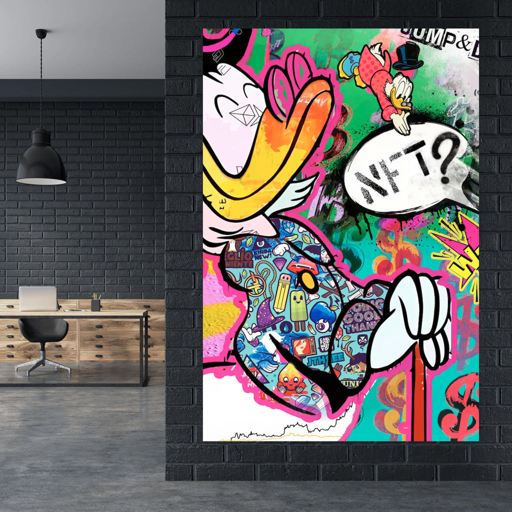 Magic Canvas Art Quadro Su Tela Gigante 180x90 Cm - Duck Problems Pop Art - Telaio In Legno Made In Germany