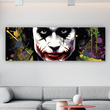 Lade das Bild in den Galerie-Viewer, Aluminiumbild gebürstet Pop Art Joker Abstrakt Panorama

