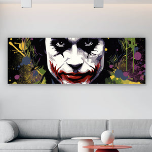Aluminiumbild gebürstet Pop Art Joker Abstrakt Panorama