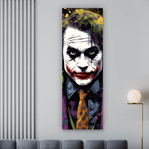 Aluminiumbild gebürstet Pop Art Joker Abstrakt Panorama Hoch