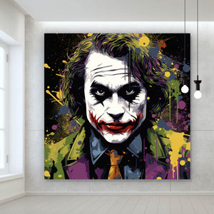 Leinwandbild Pop Art Joker Abstrakt Quadrat