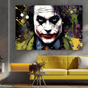 Aluminiumbild gebürstet Pop Art Joker Abstrakt Querformat