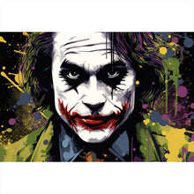 Lade das Bild in den Galerie-Viewer, Leinwandbild Pop Art Joker Abstrakt Querformat

