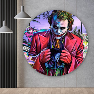 Aluminiumbild gebürstet Pop Art Joker Kreis