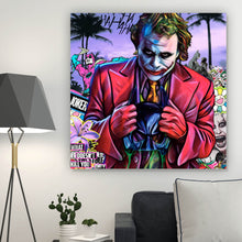 Lade das Bild in den Galerie-Viewer, Aluminiumbild gebürstet Pop Art Joker Quadrat
