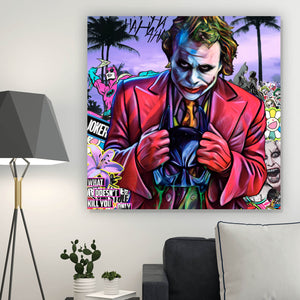 Aluminiumbild gebürstet Pop Art Joker Quadrat
