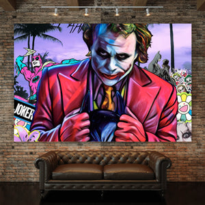 Aluminiumbild gebürstet Pop Art Joker Querformat