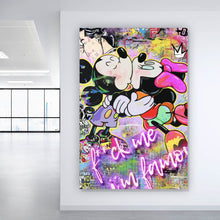 Lade das Bild in den Galerie-Viewer, Aluminiumbild gebürstet Pop Art Micky famous Hochformat
