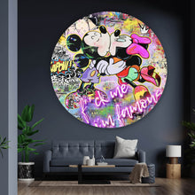 Lade das Bild in den Galerie-Viewer, Aluminiumbild gebürstet Pop Art Micky famous Kreis
