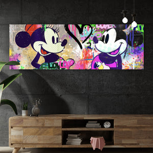 Spannrahmenbild Pop Art Micky Love No.1 Panorama