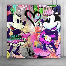 Lade das Bild in den Galerie-Viewer, Leinwandbild Pop Art Micky Love No.1 Quadrat
