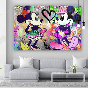 Leinwandbild Pop Art Micky Love No.1 Querformat