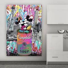 Lade das Bild in den Galerie-Viewer, Aluminiumbild gebürstet Pop Art Micky Love No.2 Hochformat
