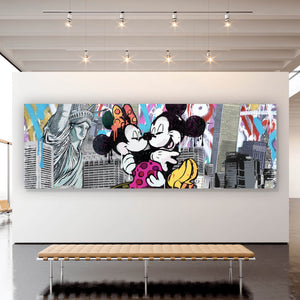 Aluminiumbild gebürstet Pop Art Micky Love No.2 Panorama