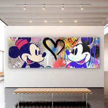 Lade das Bild in den Galerie-Viewer, Aluminiumbild gebürstet Pop Art Micky Love No.3 Panorama
