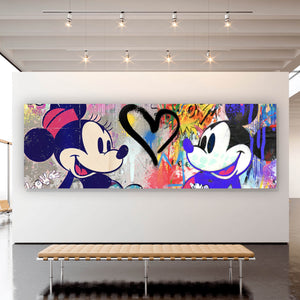 Aluminiumbild gebürstet Pop Art Micky Love No.3 Panorama