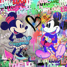 Lade das Bild in den Galerie-Viewer, Leinwandbild Pop Art Micky Love No.3 Quadrat
