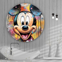 Lade das Bild in den Galerie-Viewer, Aluminiumbild gebürstet Pop Art Micky Portrait Kreis
