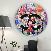 Lade das Bild in den Galerie-Viewer, Aluminiumbild gebürstet Pop Art Micky Portrait No.1 Kreis
