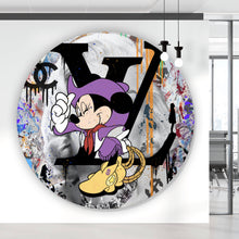 Lade das Bild in den Galerie-Viewer, Aluminiumbild gebürstet Pop Art Minni Portrait Kreis

