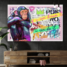 Lade das Bild in den Galerie-Viewer, Aluminiumbild gebürstet Pop Art Monkey Dream Querformat
