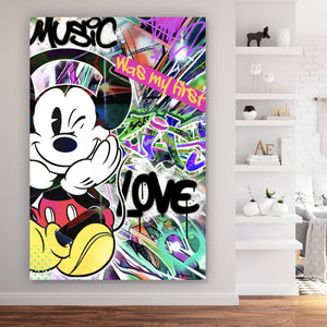 Spannrahmenbild Pop Art Musik Micky Hochformat