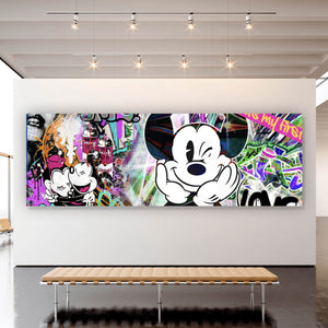 Aluminiumbild gebürstet Pop Art Musik Micky Panorama