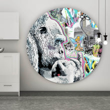 Lade das Bild in den Galerie-Viewer, Aluminiumbild gebürstet Pop Art Gorilla Comic Kreis
