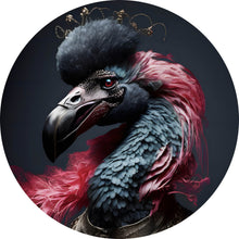 Lade das Bild in den Galerie-Viewer, Aluminiumbild Portrait eines majestätischen Vogels Digital Art Kreis
