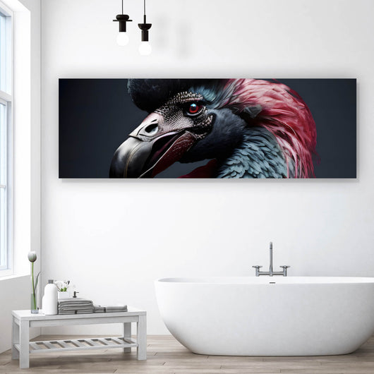 Spannrahmenbild Portrait eines majestätischen Vogels Digital Art im Panorama,  Aufhängefertig & Versandkostenfrei – Wandguru
