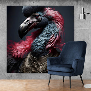 Leinwandbild Portrait eines majestätischen Vogels Digital Art Quadrat