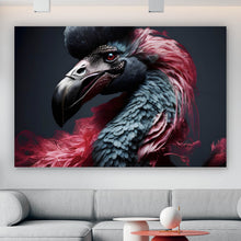 Lade das Bild in den Galerie-Viewer, Aluminiumbild gebürstet Portrait eines majestätischen Vogels Digital Art Querformat
