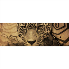 Lade das Bild in den Galerie-Viewer, Acrylglasbild Portrait mit Leopardenkopf Grunge Panorama

