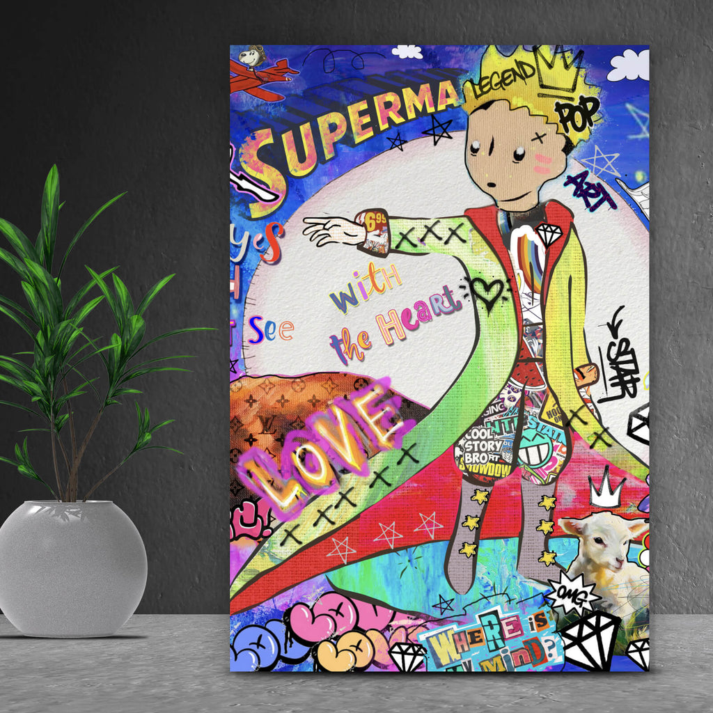 Poster Prinz Comic Pop Art im Hochformat, Aufhängefertig ...